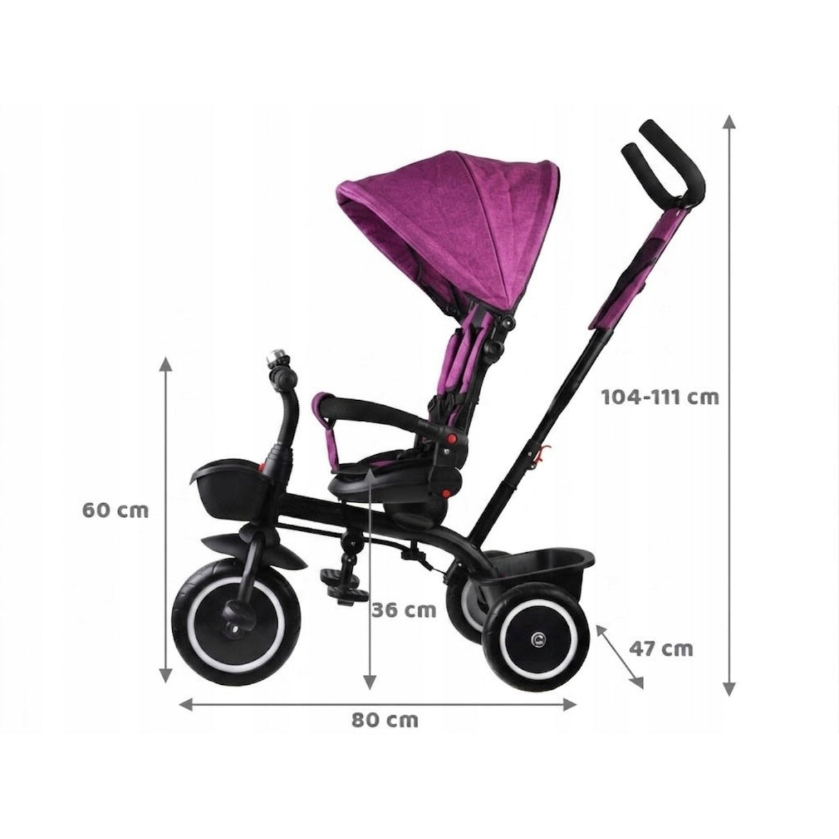 Rowerek Trójkołowy 3w1 Różowy z Daszkiem SP0650