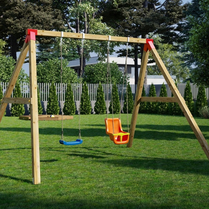 Zestaw do budowy huśtawki 2x Łącznik do belek i kantówek 90x90 mm - czarny