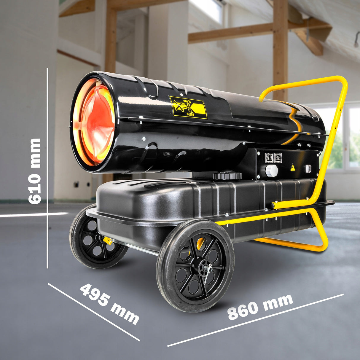 Nagrzewnica Olejowa Spalinowa Profesjonalna Wyświetlacz 50 kW Dmuchawa