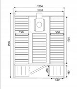 Sauna Ogrodowa z Piecem na Drewno Quadro 240 cm Szwedzkie Drewno Zestaw
