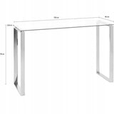 Stół Konsolowy Stolik 120x40x78cm Metal Szkło Rama ze Stali Nierdzewnej