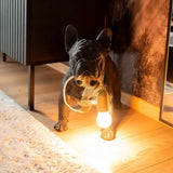 Lampa Stołowa Czarny Pies Lampka w Kształcie Buldoga Francuskiego 43 cm