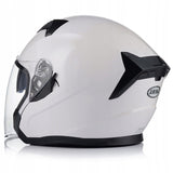 Kask Motocyklowy Otwarty Ochronny Blenda Przeciwsłoneczna Biały Rozmiar S