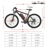 Rower Elektryczny MTB Czarny Rama 18" Cali 15AH 250W Koło 27,5" Cali