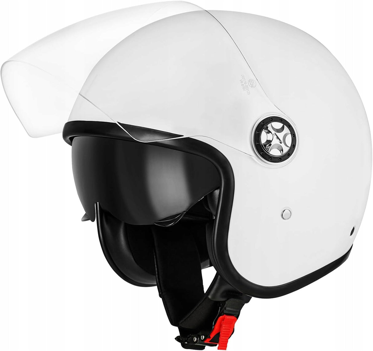 Kask Motocyklowy Safety Pro Rozmiar L Biały Zapięcie Mikro Regulowane 1330g