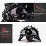 Kask Motocyklowy w Stylu Czaszki Unikalny Hełm Ochronny Pół Twarzy MAT M