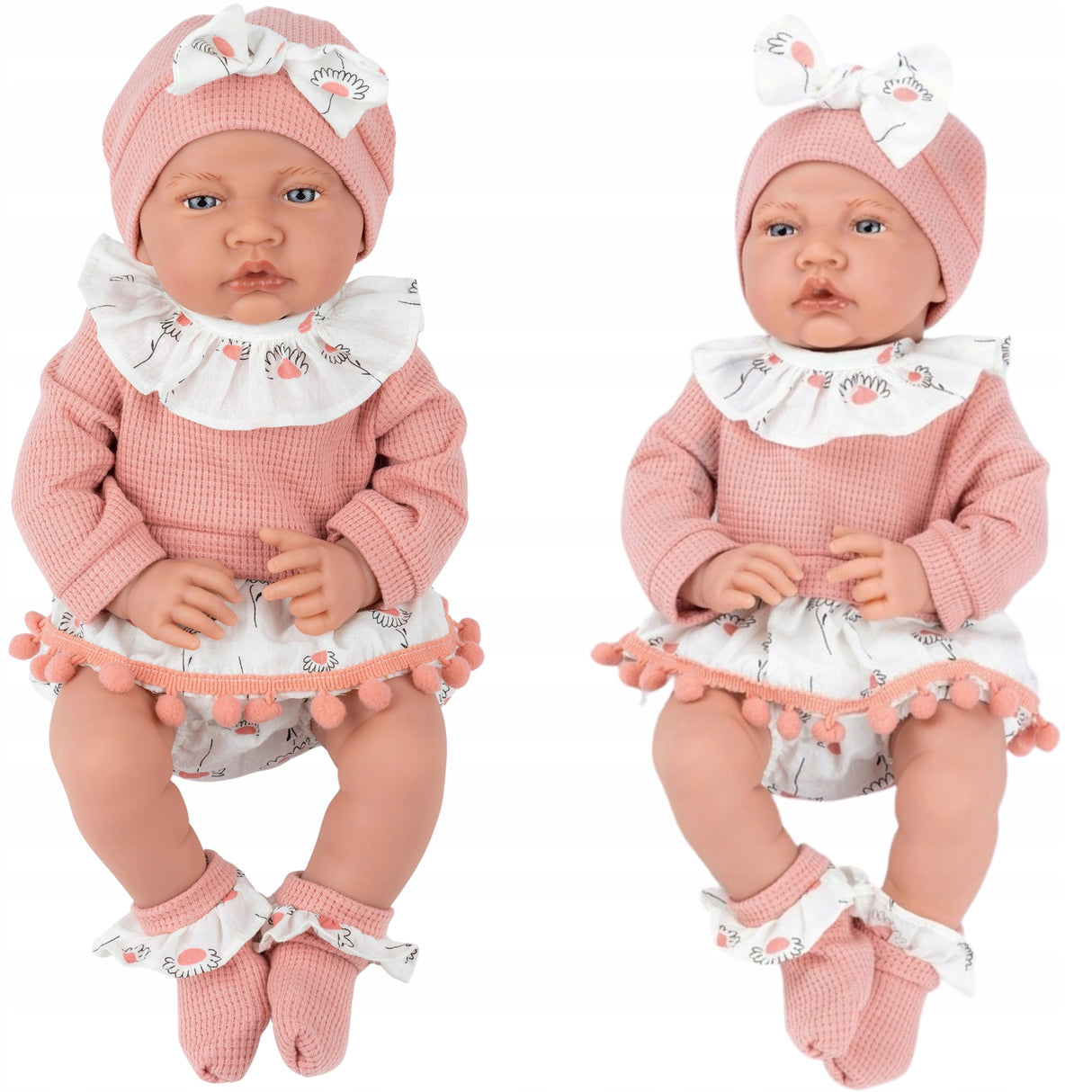Lalka Bobas Interaktywna Realistyczna Smoczek Czapka Mówiąca Duża 41 cm