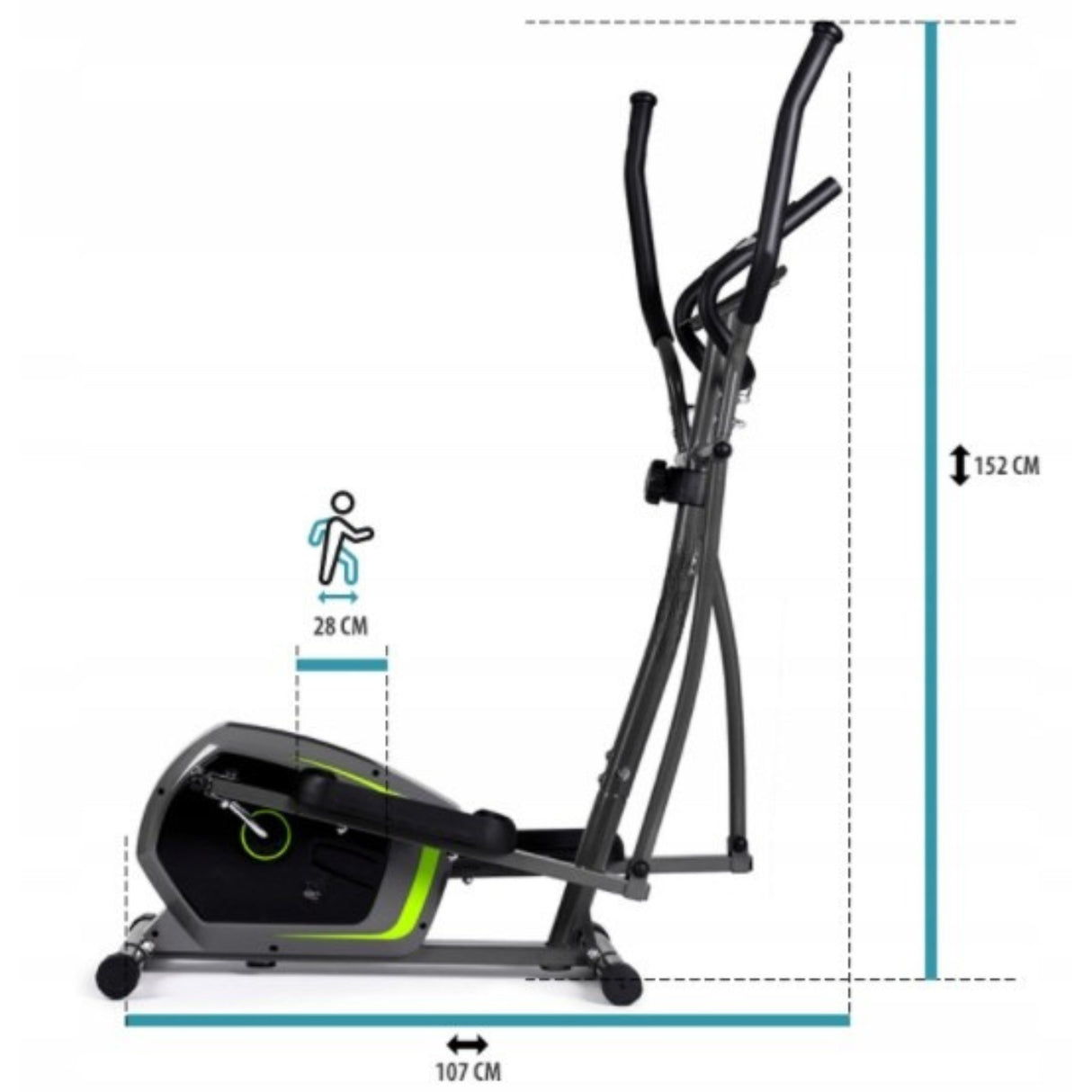 Orbi-Trek Trenażer Treningowy Eliptyczny Rower Domowy do Ćwiczeń do 120 KG