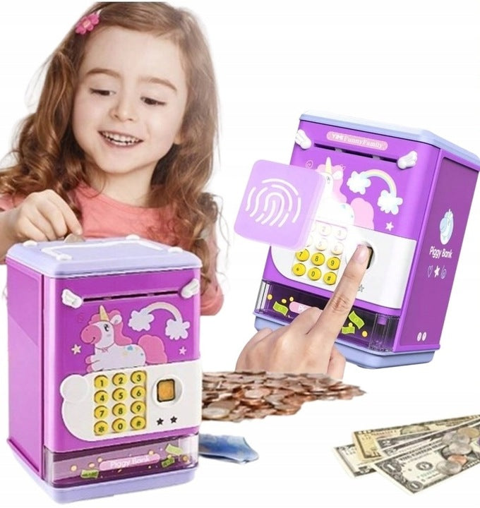 Skarbonka Sejf Elektroniczny Monety Banknoty na Pin dla Dzieci Wpłatomat