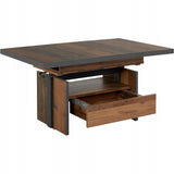 Stolik Kawowy Noah Składany 110-150x70 cm Brązowy Powłoka Melaminowa 45 KG