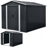 Domek Ogrodowy Narzędziowy Uniwersalny 303x236x194 cm Czarny Aluminium