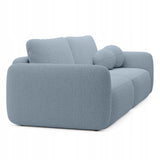 Sofa Rozkładana z Funkcją Spania Pojemnikiem Niebieska 238x103cm Tkanina