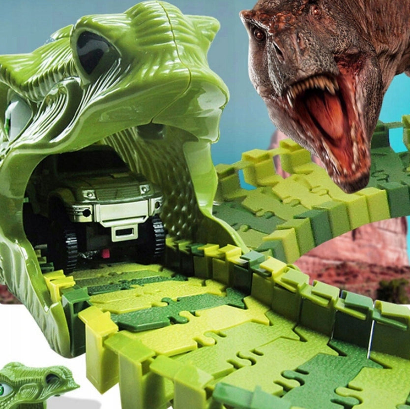 MEGA DUŻY TOR AUTO WYŚCIGOWY DINOZAUR PARK 240 el.