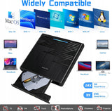 Zewnętrzny Napęd Nolyth CD DVD CT06 Czarny USBC Gniazdo Audio 3,5mm hub USB