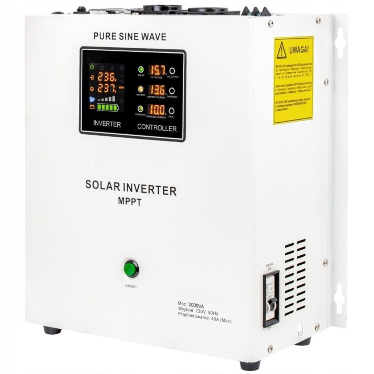 Przetwornica Inwerter Solarny Czysty Sinus Niezawodne Źródło Energii 2000 W