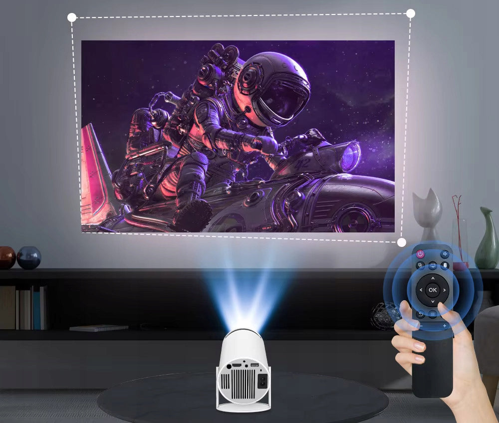 Projektor Rzutnik Przenośny Obrotowy Smart Głośnik Android TV Wi-Fi Full HD