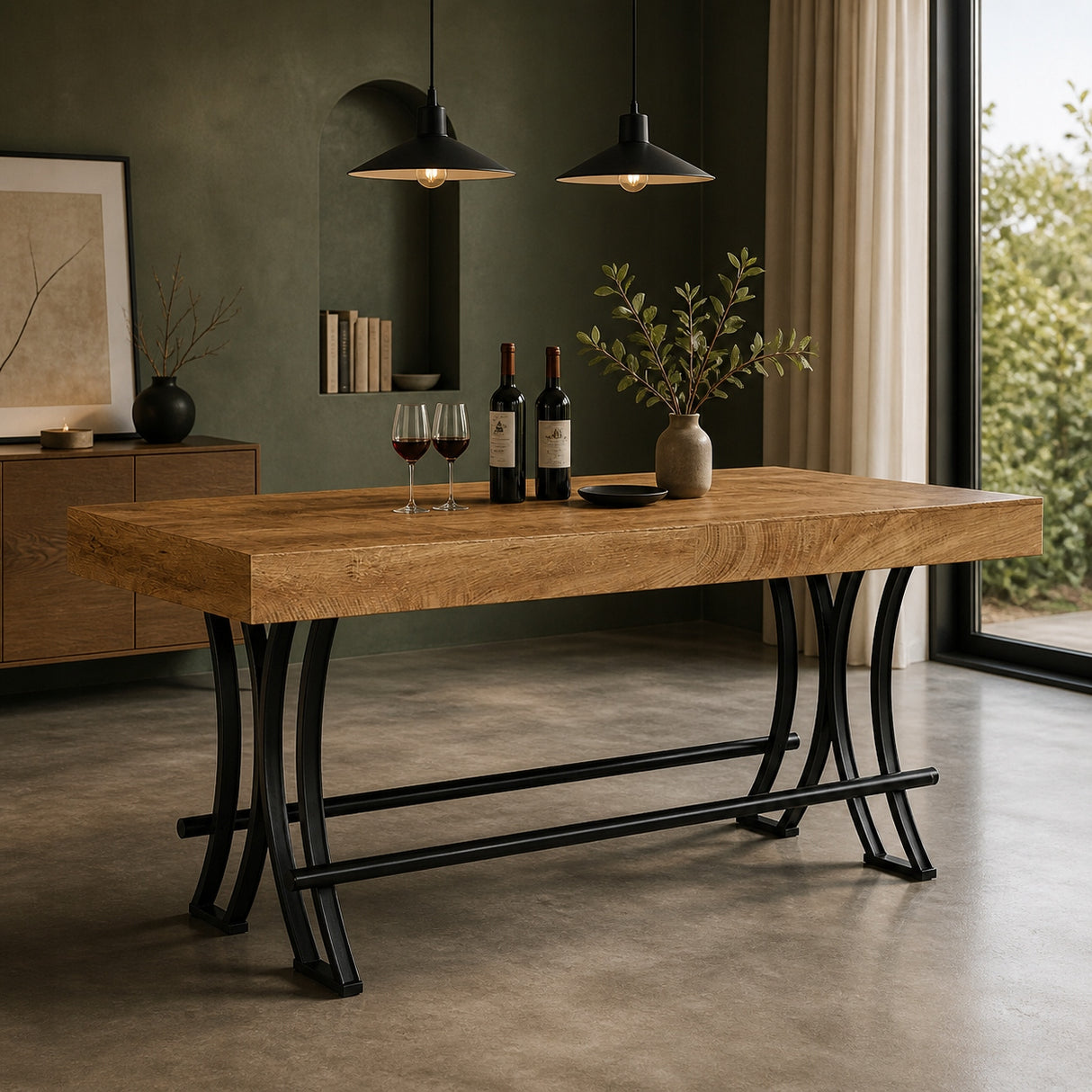 Stół Kuchenny Industrialny LD0037 Brązowy 70x160x90 cm Prostokątny Trwały