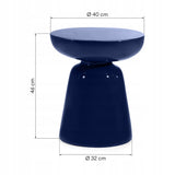 Stolik Boczny Tlenek Magnezu Wytrzymały Ekologiczny Kobaltowy Glossy 40 cm