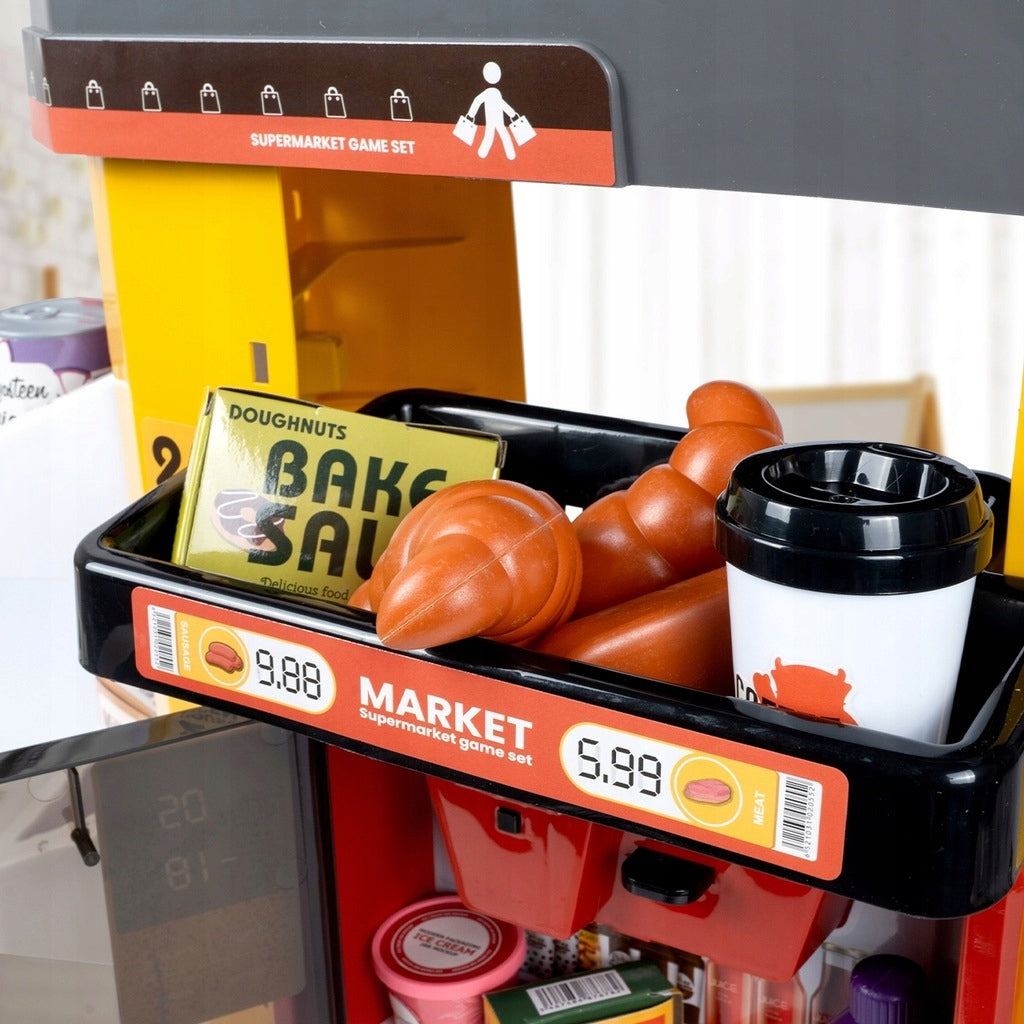 Sklep Supermarket Kasa Czytnik Lodówka Dźwięk Światło dla Dzieci 54Elementy