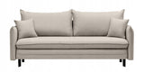 Sofa Rozkładana z Funkcją Spania i Pojemnikiem Beżowo-szara 218 x 105 cm