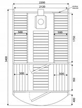 Sauna Ogrodowa z Przedpokojem Zestaw do Samodzielnego Montażu Beczka 340 cm