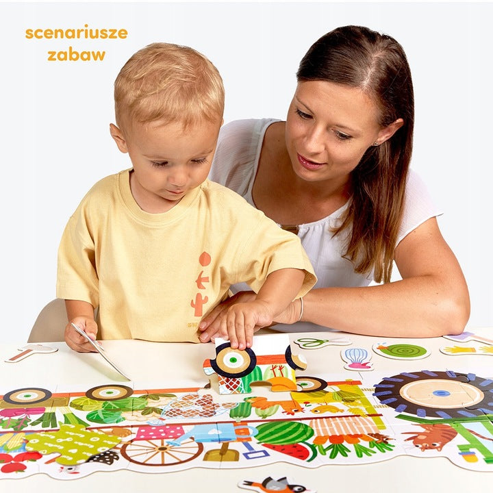 Puzzle Edukacyjne Podłogowe Traktor 24 El Dla Dzieci 2+ Trwałe Rozwijające