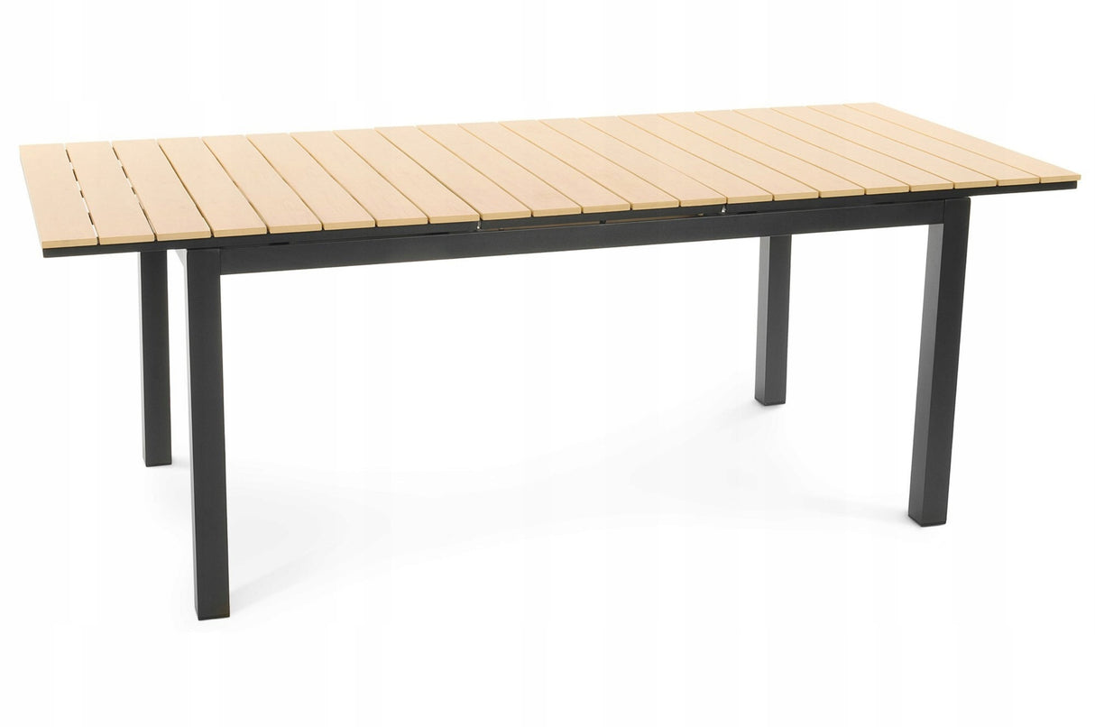 Duży Stół Ogrodowy Rozkładany Aluminiowy Prostokątny 8 Osób 160/210x90 cm