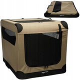 Transporter dla Psa Duży Beżowy Amazon Basics 54x76x54 cm Klatka dla Psów