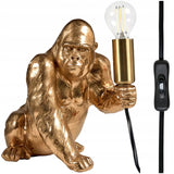 Lampa Goryl Harambe Złota Stołowa Unikatowa Mosiądz 21 cm Funkcjonalna