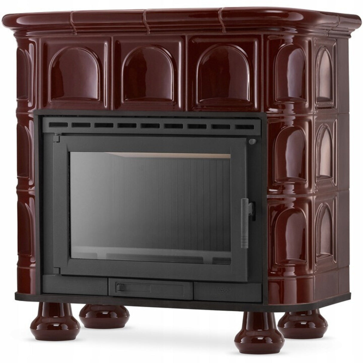 Piecyk Kominek Kaflowy Piec Koza Żeliwny BROWN 13kW Stalowy Ceramiczny