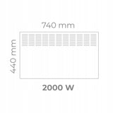 Grzejnik Elektryczny Termostat Programator Ścienny Przenośny Biały 2000 W
