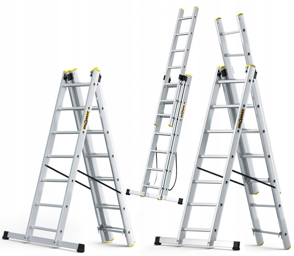 DRABINA ALUMINIOWA 3x6 PRO NA SCHODY DRABEST do 150 kg