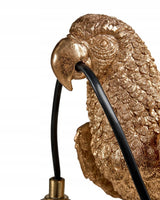 Lampa Złota Papuga Stołowa Elegancka Lampka w Kształcie Papugi 46cm Mosiądz