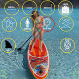 Nadmuchiwana Deska Wiosłowa Stand Up Paddle Pomarańczowa z Akcesoriami