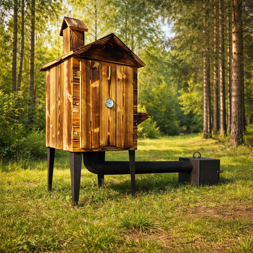 Wędzarnia Ogrodowa Jednokomorowa Duża z Półką na Wędliny XXL 125x50x50cm