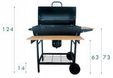 Grill Węglowy Ogrodowy Popielnik Pokrowiec 71 x 36 cm 3 Ruszty Termometr