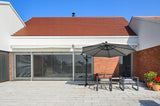 Parasol Ogrodowy Z Wysięgnikiem LED Z Oświetleniem Solar Szary 350 cm