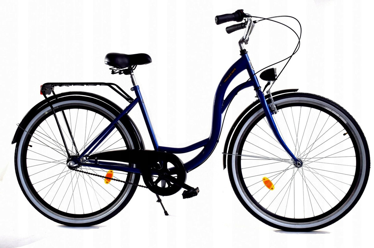 Rower Miejski Damski Lekki Aluminiowy Przerzutki Bagażnik Czarny | Koła 28"