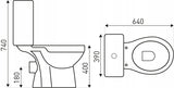 Kompakt WC C-Clear poziomy 64x39x74 cm Średnica Odpływu 101 mm Kolor Biały