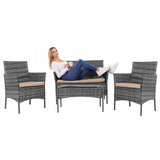 Meble Ogrodowe Zestaw Sofa Stolik Fotele Rattanowe Komplet Mebli Na 5 Osób