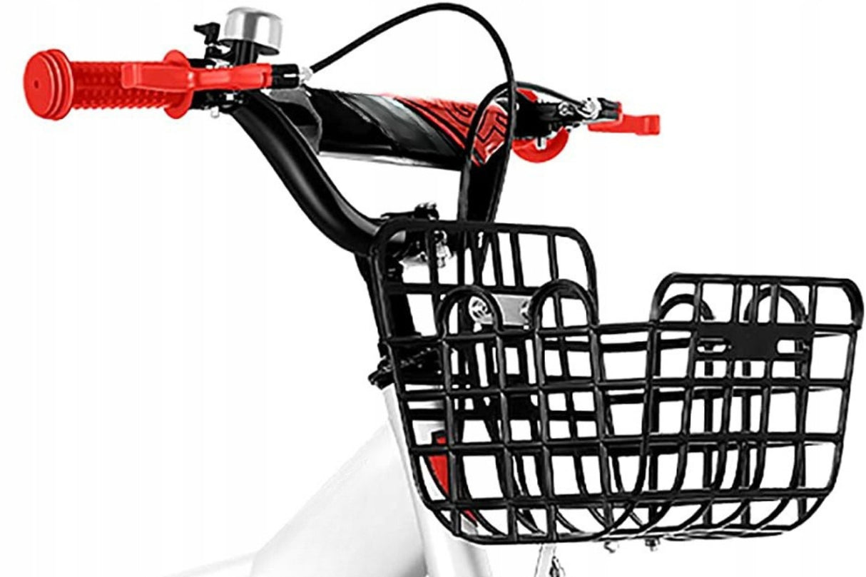 Rower Dziecięcy Rowerek 12" Cal BMX + Kosz Bidon Prowadnik Kółka Boczne LED