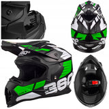 Kask S Cross Enduro Homologacja ECE Lekki MTB Quad Downhill Zielony