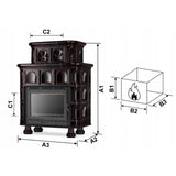 Piec Kominek Kaflowy Koza Obudowa Kominkowa 13 kW Piecyk Ceramiczny