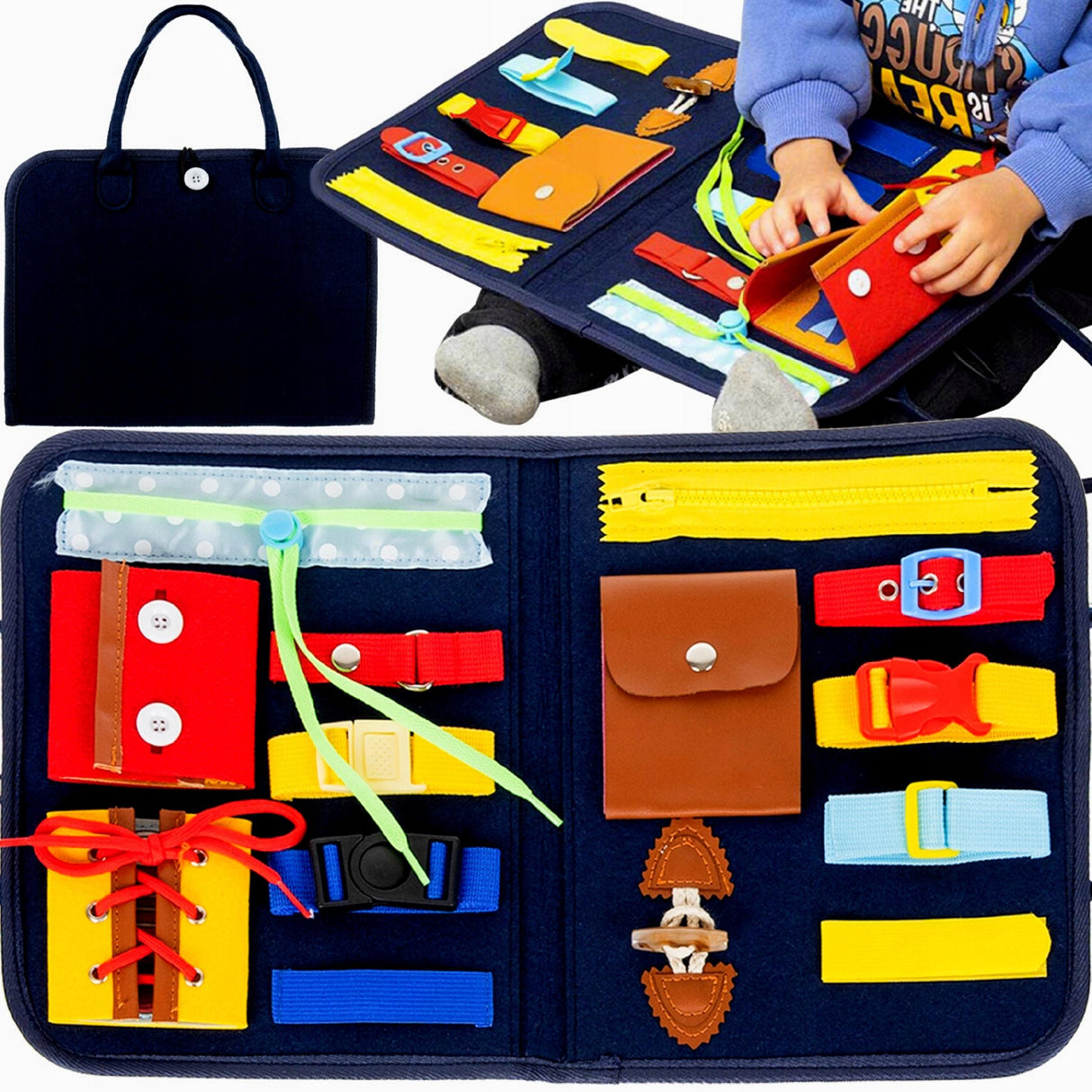 Tablica XXL Sensoryczna Manipulacyjna Montessori