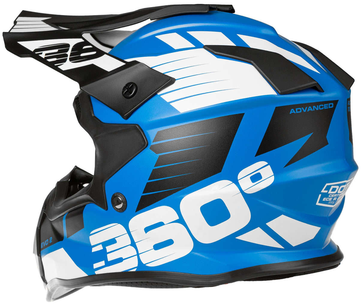 Kask Cross Enduro S Quad Daszek Niebieski Homologacja EU MTB Lekki