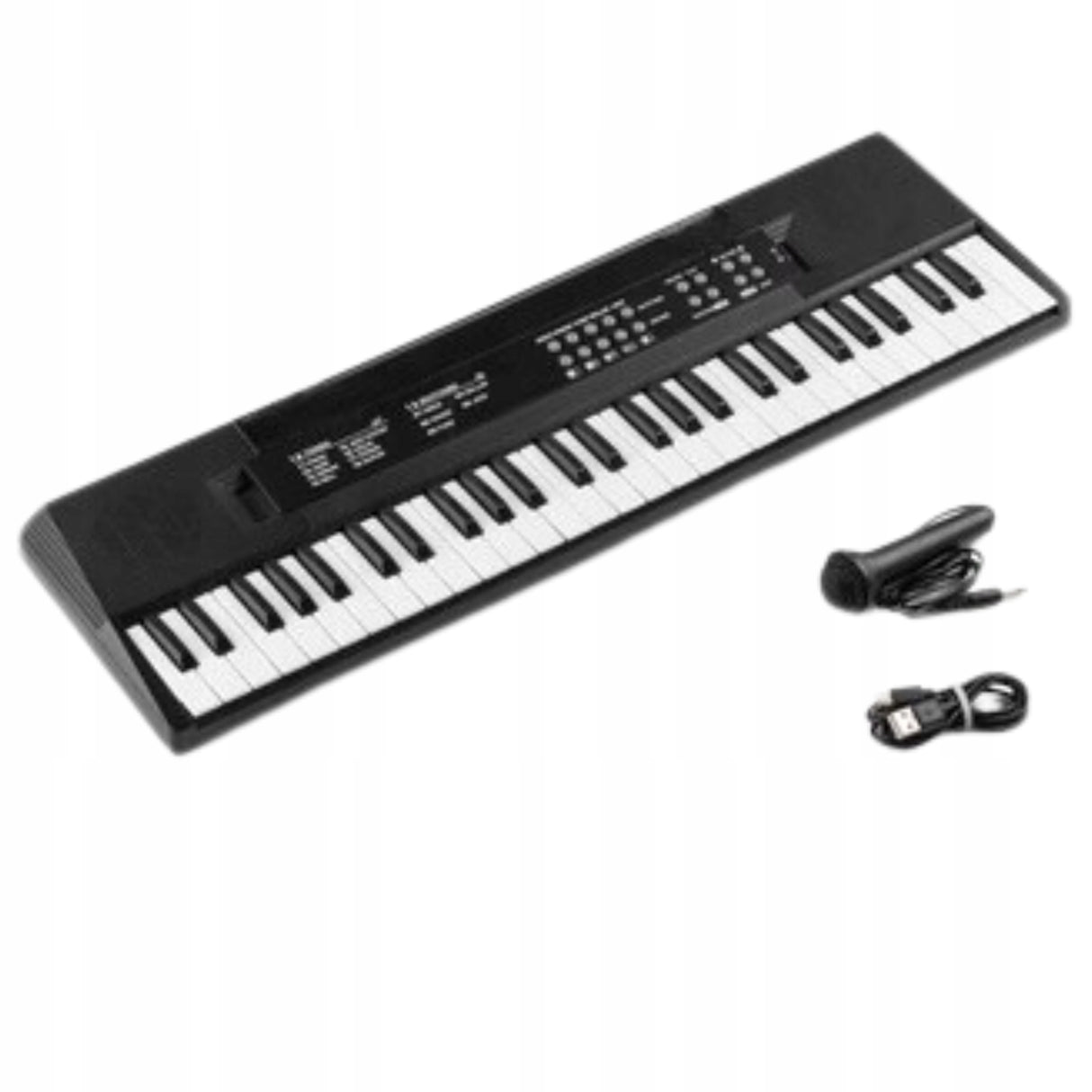 Keyboard z Akumulatorem + Mikrofon 49 Klawiszy dla Dziecka Czarny do Nauki