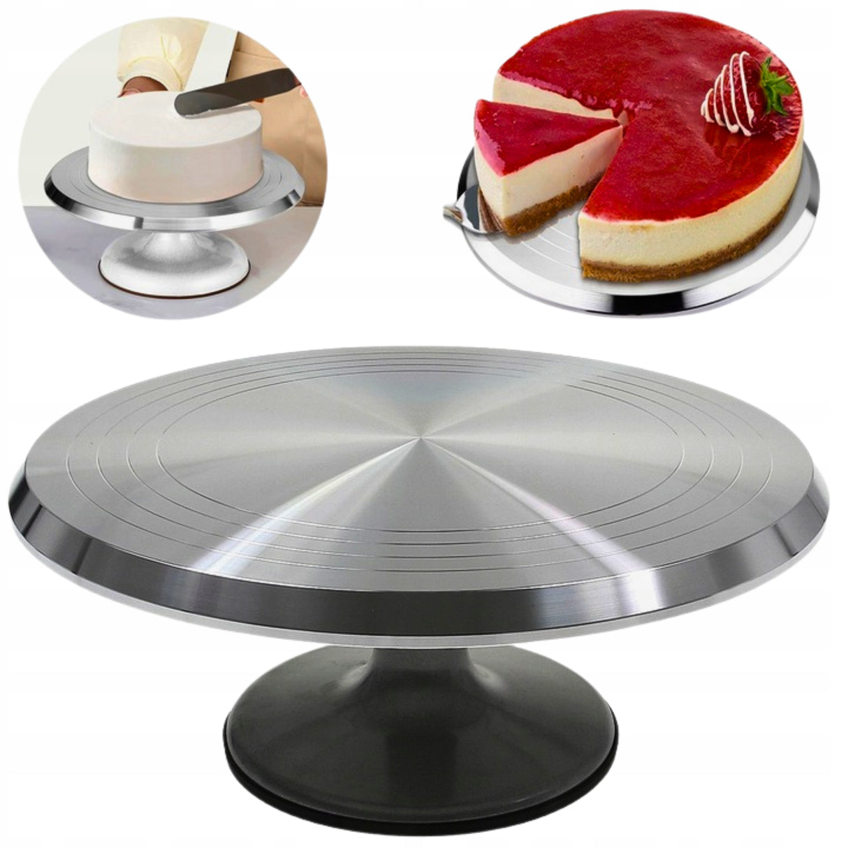 PATERA OBROTOWA NA CIASTO METALOWA TALERZ OBROTOWY DEKORATOR DO CIAST TORTU