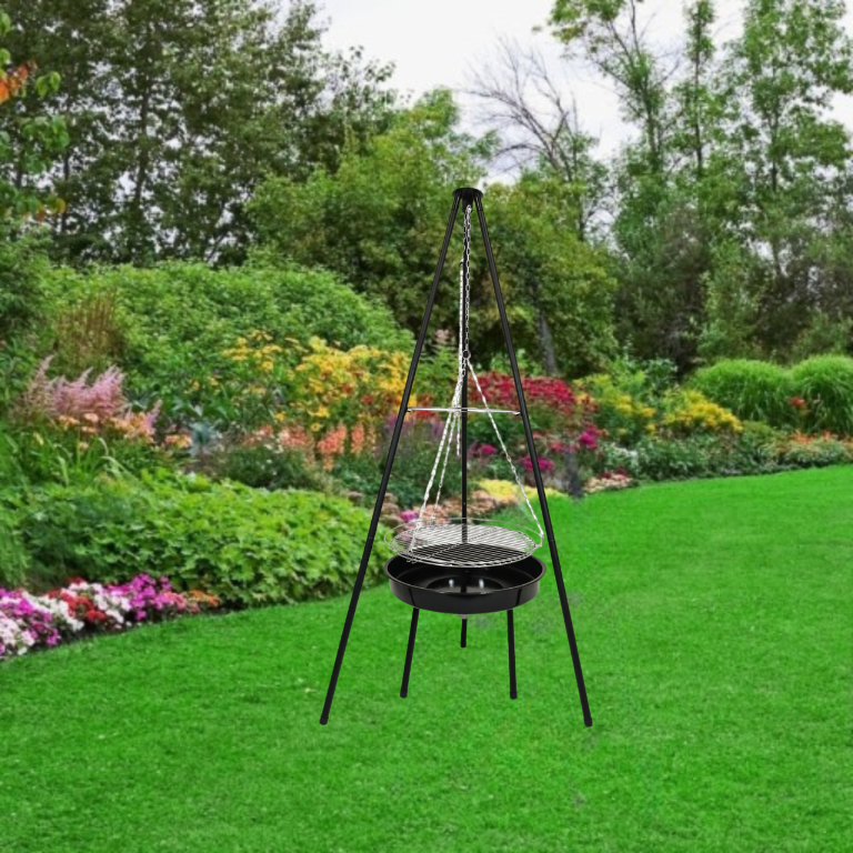 Grill Węglowy Ogrodowy Stabilny Trójnóg Palenisko Ognisko 2w1 160cm