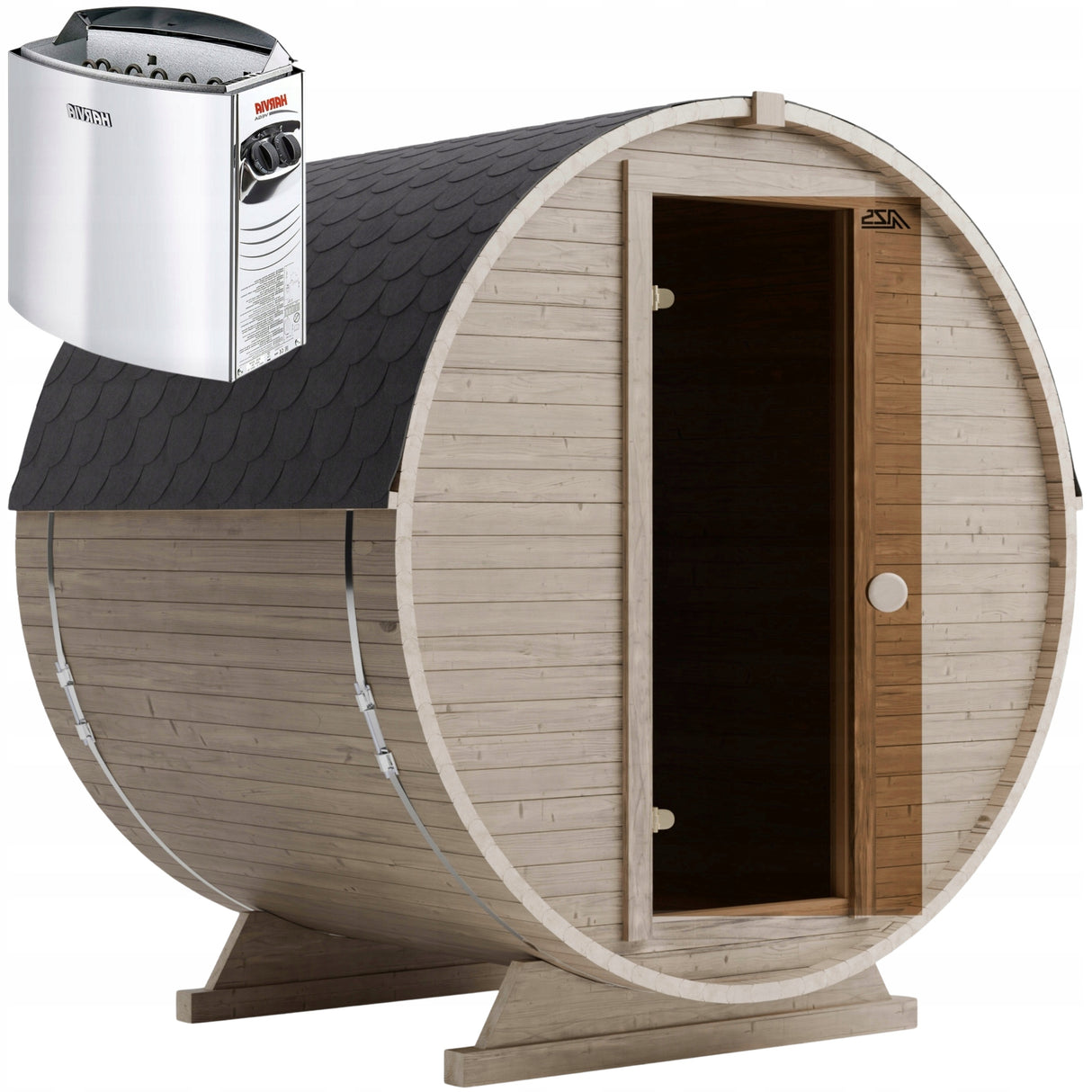 Sauna Ogrodowa Beczka 180 cm z Piecem HARVIA VEGA do Samodzielnego Montażu