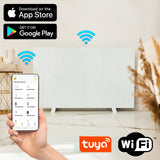 Grzejnik na Podczerwień Szklany Promiennik Energooszczędny+WiFi 600W Biały